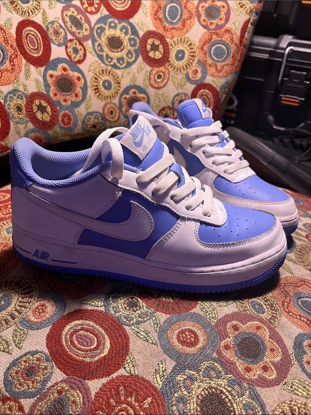 Nike Kids' Air Force 1 Low - White & Light Blue